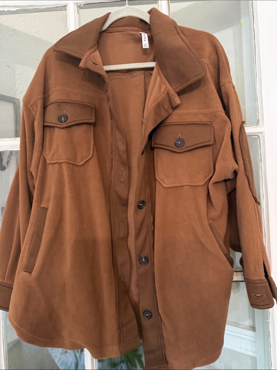 Zenana Outfitters Tops - Zenana Shacket in Medium Brown